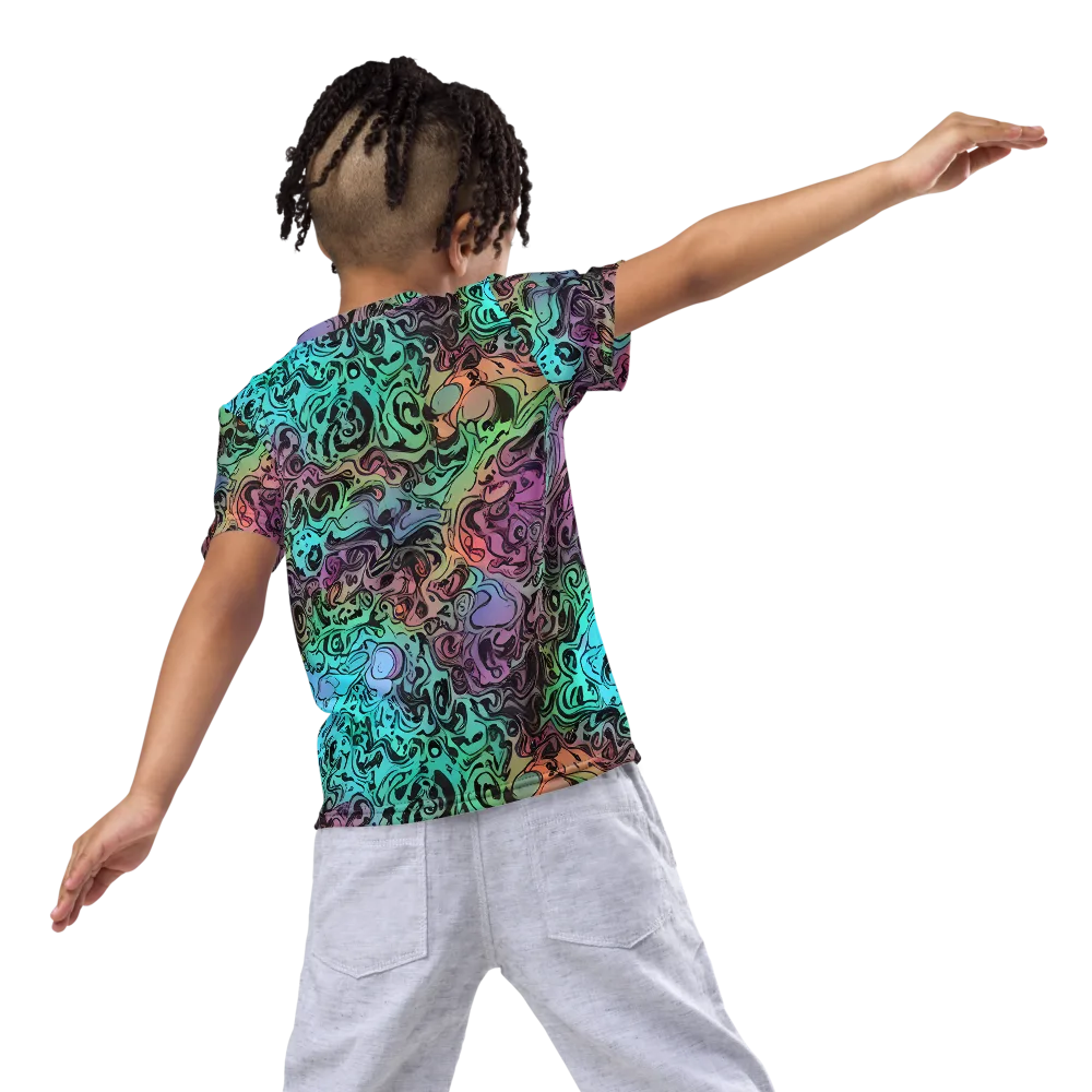 Aqua Maelstrom on Kids Crew Neck T-Shirt — Back