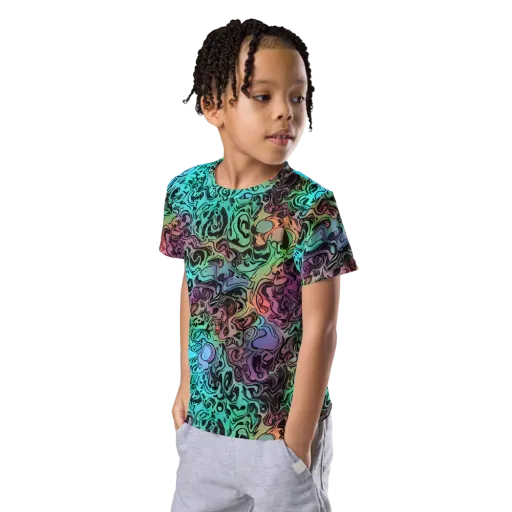Aqua Maelstrom on a Kids Crew Neck T-Shirt