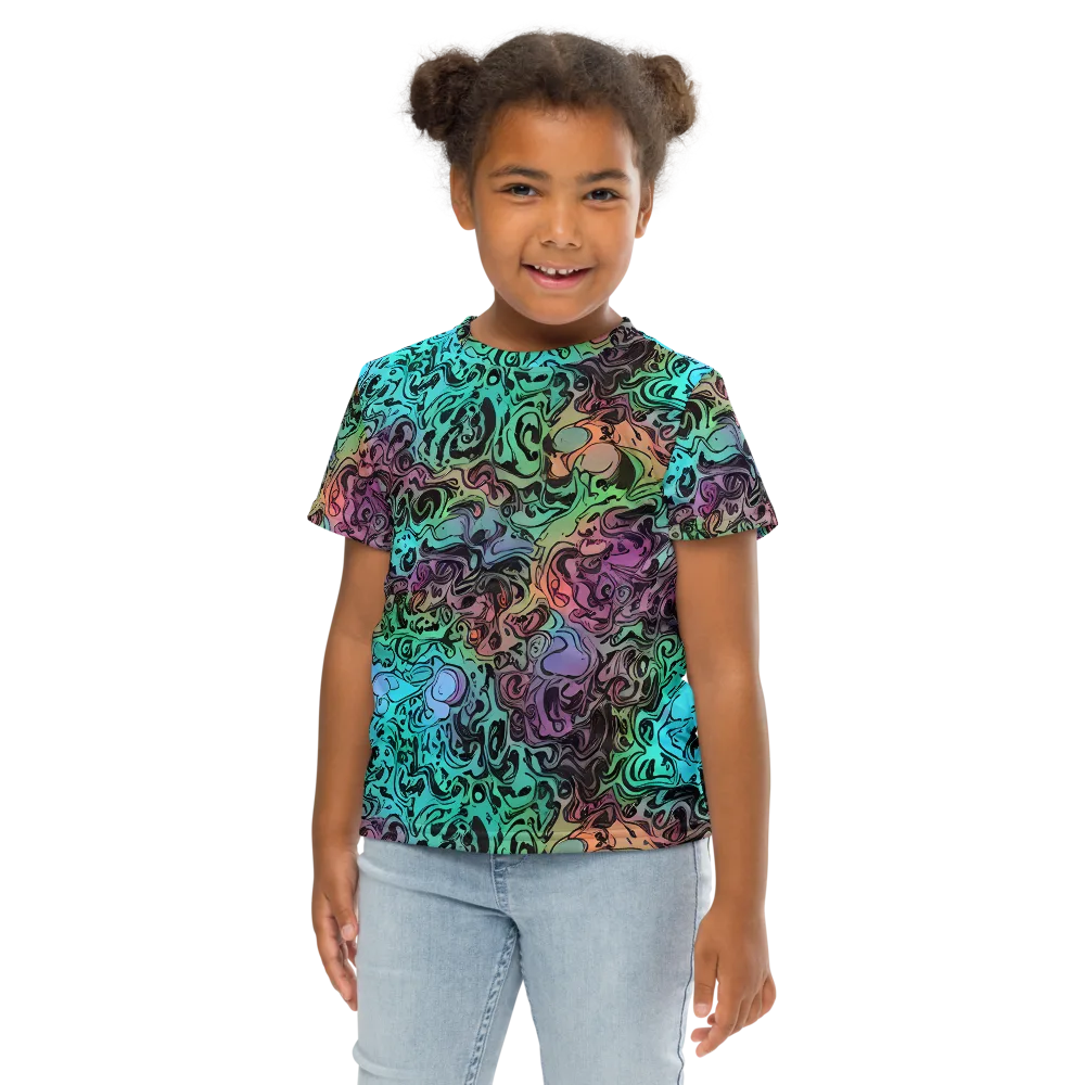 Aqua Maelstrom on Kids Crew Neck T-Shirt — Front