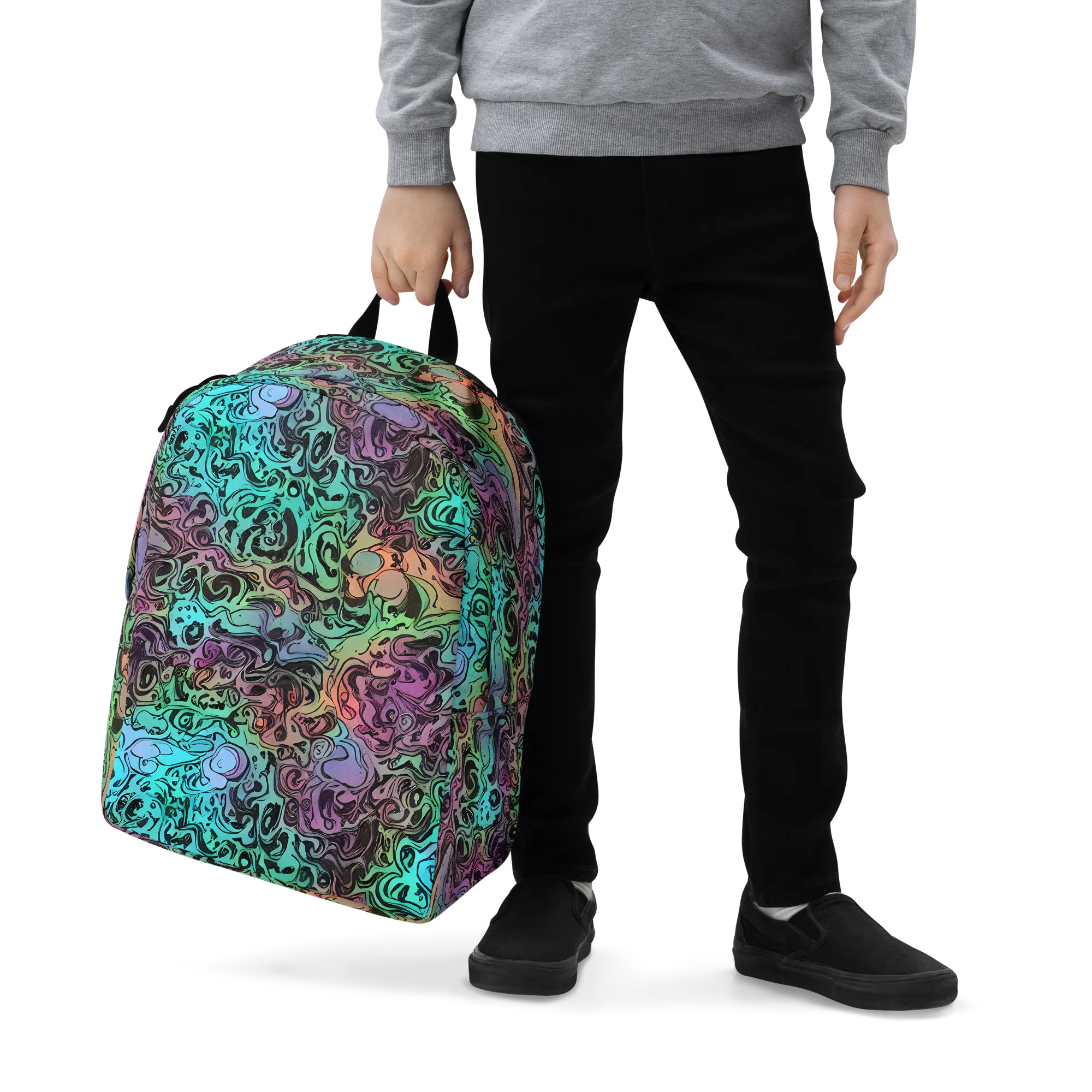 Aqua Maelstrom on Minimalist Backpack — Zoomed-in