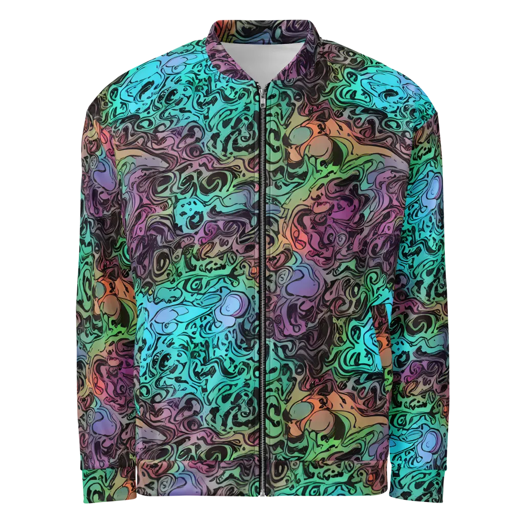 Aqua Maelstrom on Bomber Jacket — Front