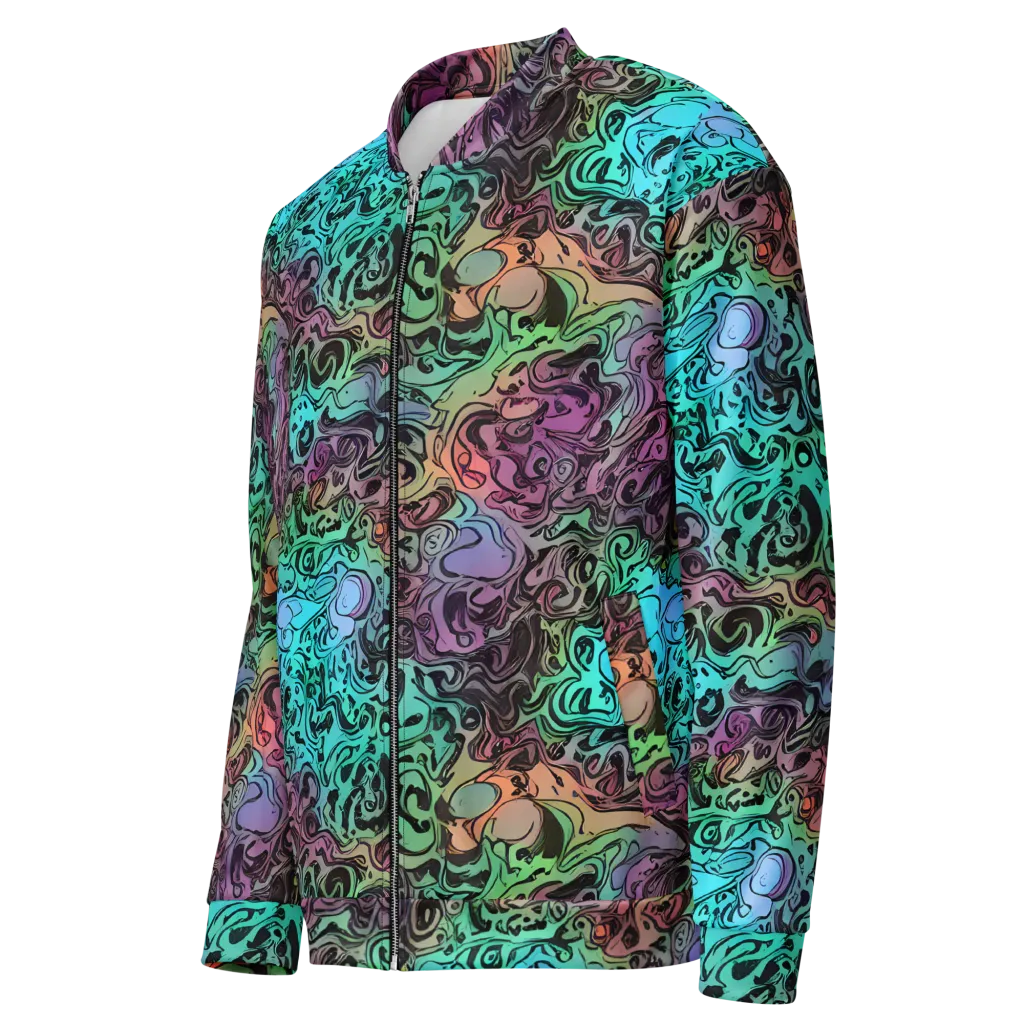Aqua Maelstrom on Bomber Jacket — Left Front