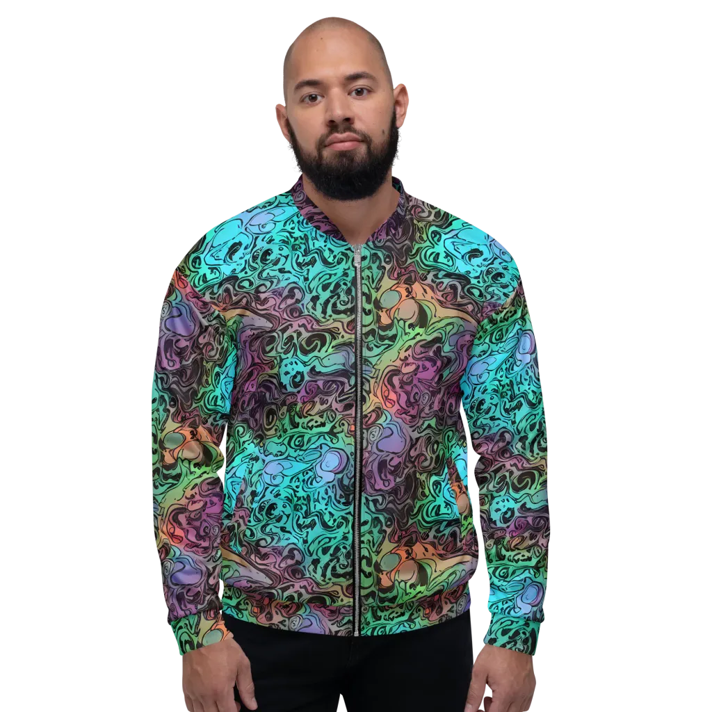 Aqua Maelstrom on Bomber Jacket — Front