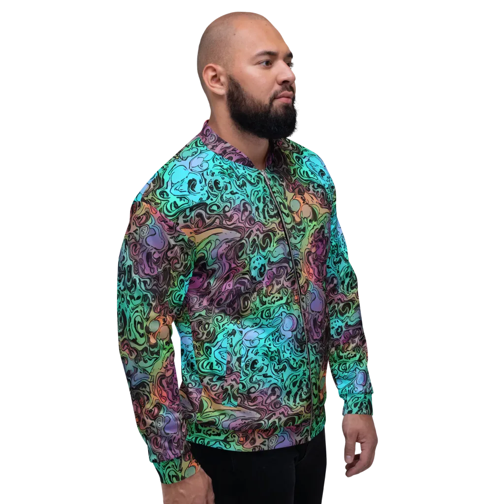 Aqua Maelstrom on Bomber Jacket — Right