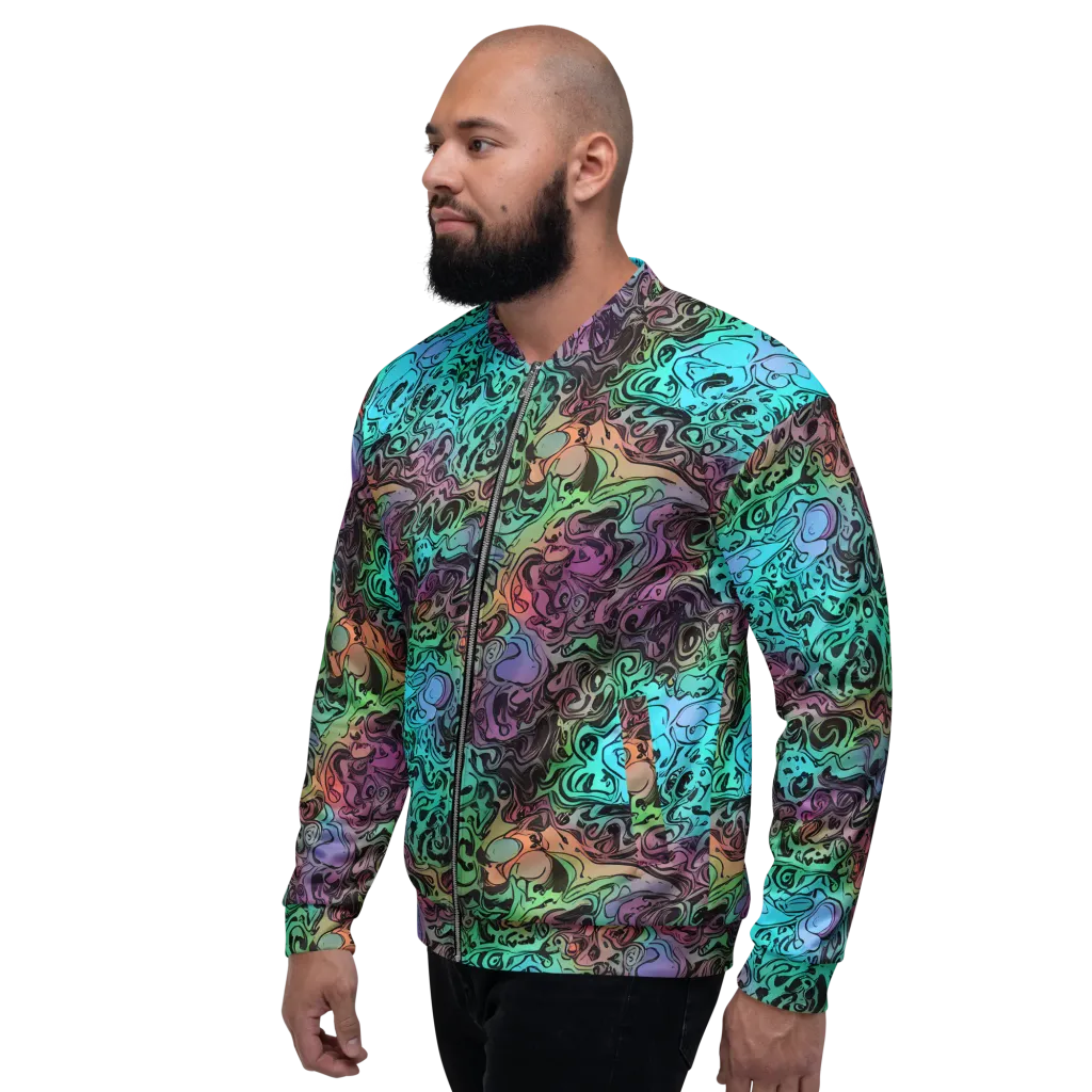 Aqua Maelstrom on Bomber Jacket — Left