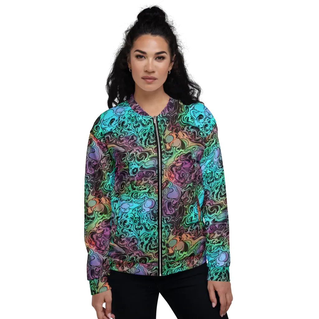 Aqua Maelstrom on Bomber Jacket — Front