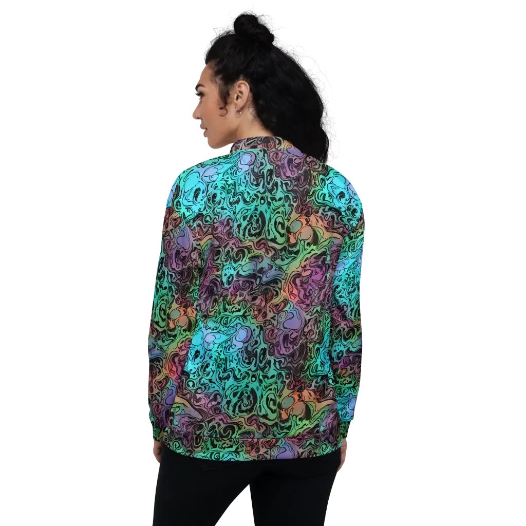 Aqua Maelstrom on Bomber Jacket — Back