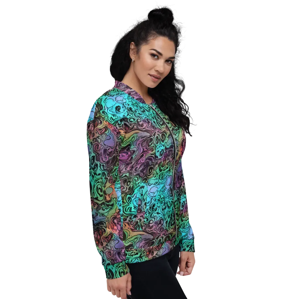 Aqua Maelstrom on Bomber Jacket — Right