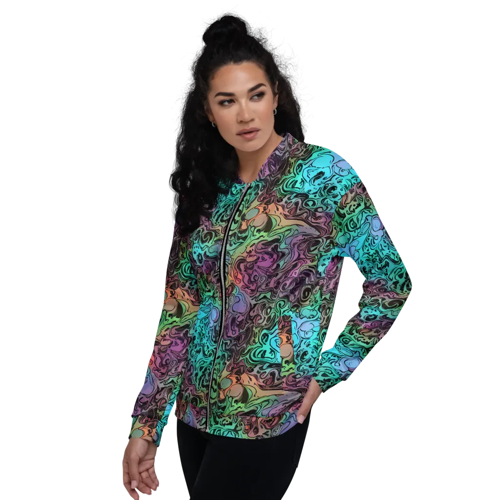 Aqua Maelstrom on Bomber Jacket — Left