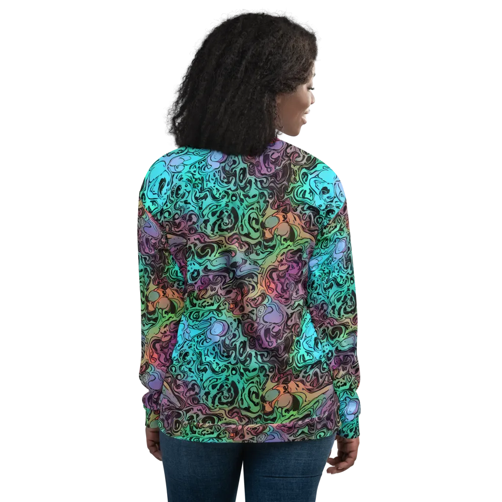 Aqua Maelstrom on Bomber Jacket — Back