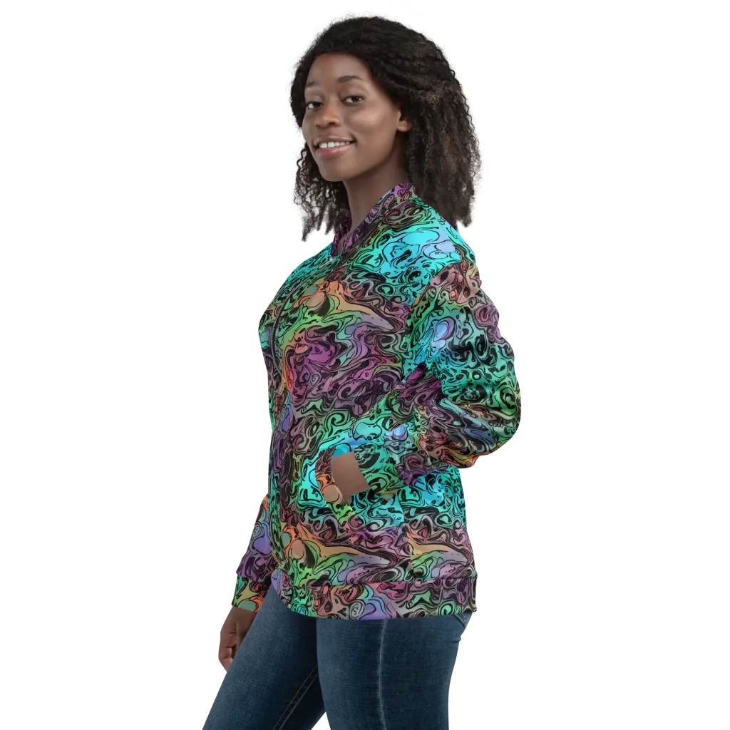 Aqua Maelstrom on Bomber Jacket — Left