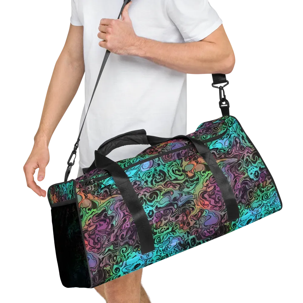 Aqua Maelstrom on Duffle Bag — Right Front