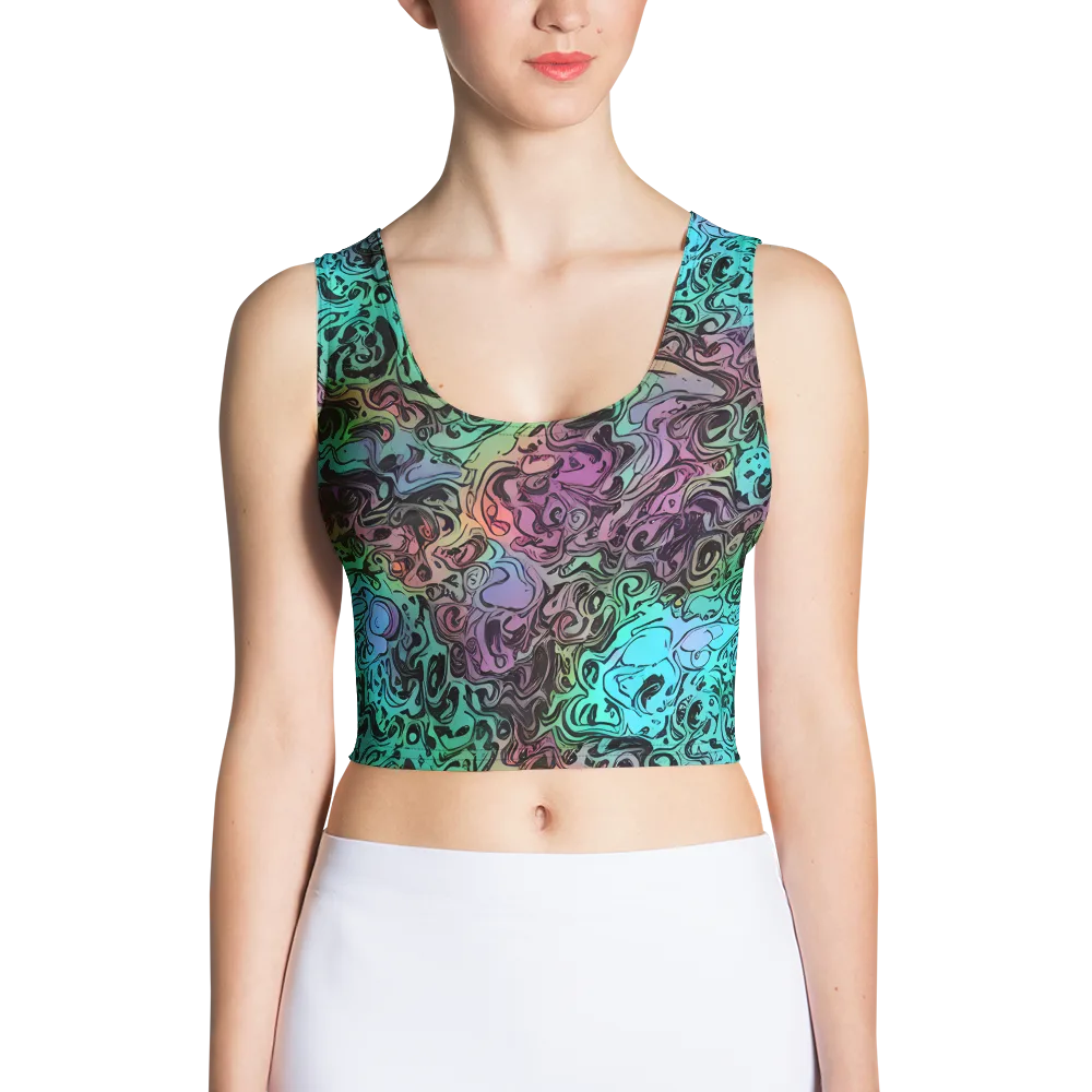 Aqua Maelstrom on Crop Top — Front