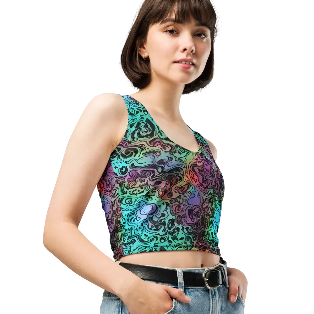 Aqua Maelstrom on Crop Top — Right Front
