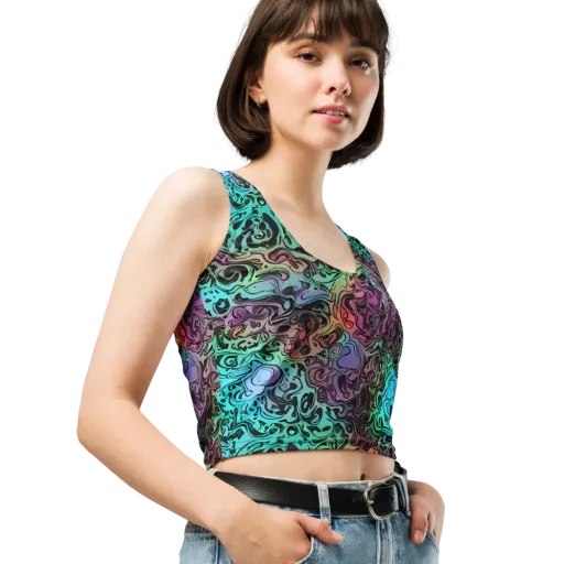 Aqua Maelstrom on a Crop Top