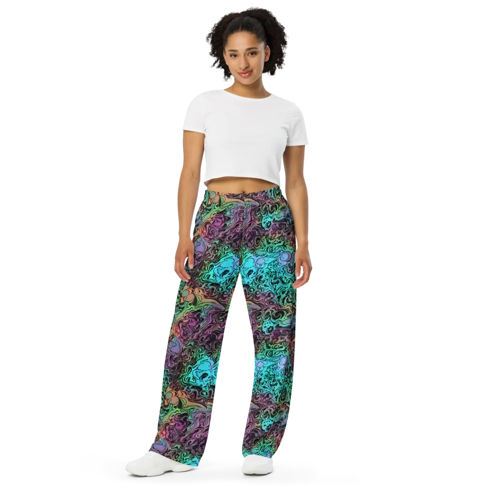 Aqua Maelstrom on Wide-Leg Pants — Front