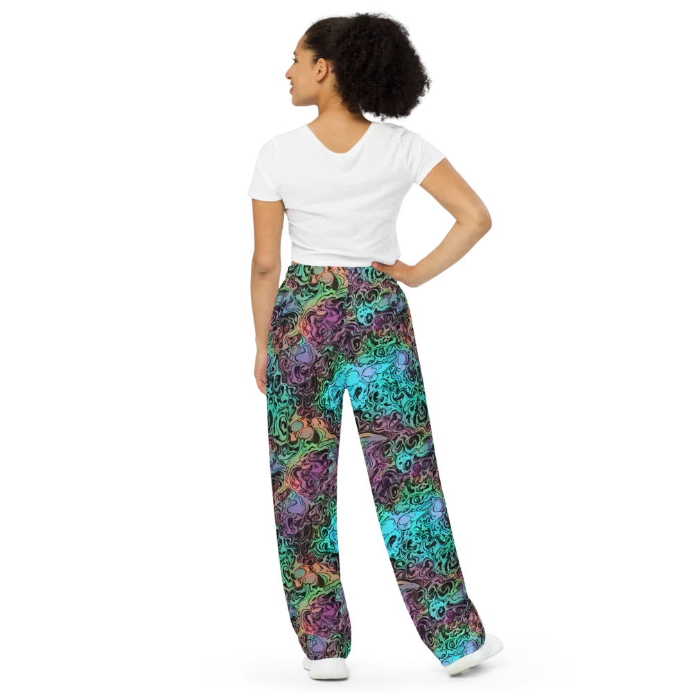 Aqua Maelstrom on Wide-Leg Pants — Back