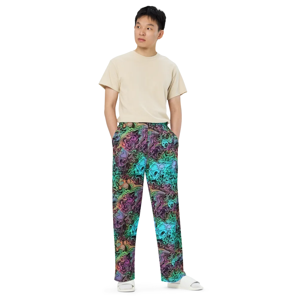 Aqua Maelstrom on Wide-Leg Pants — Front