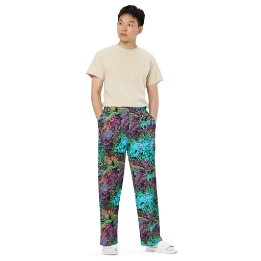 Aqua Maelstrom on a Wide-Leg Pants