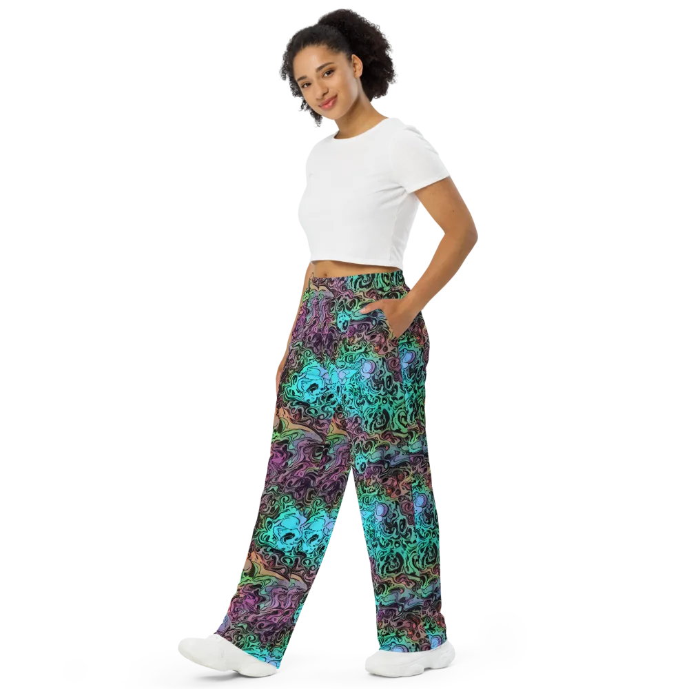Aqua Maelstrom on Wide-Leg Pants — Left Front