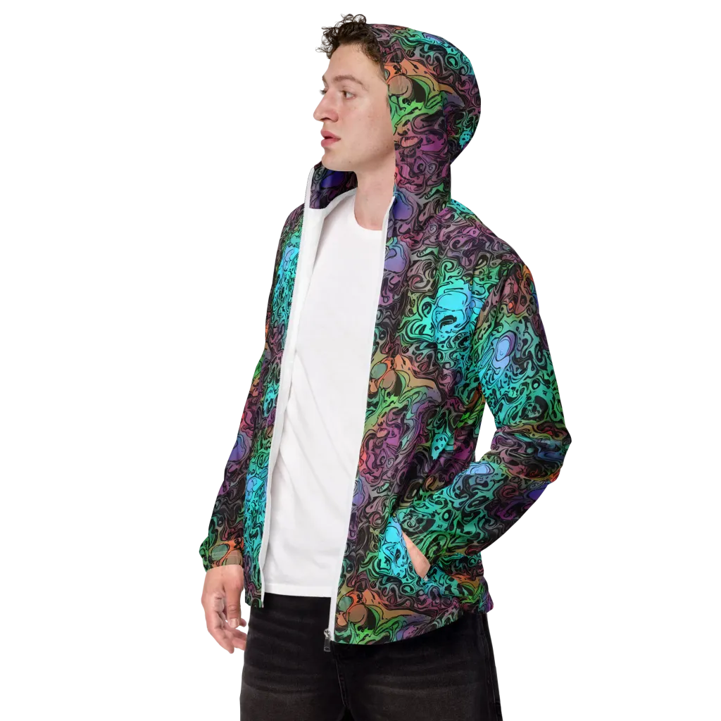 Aqua Maelstrom on Men's Windbreaker — Left Front