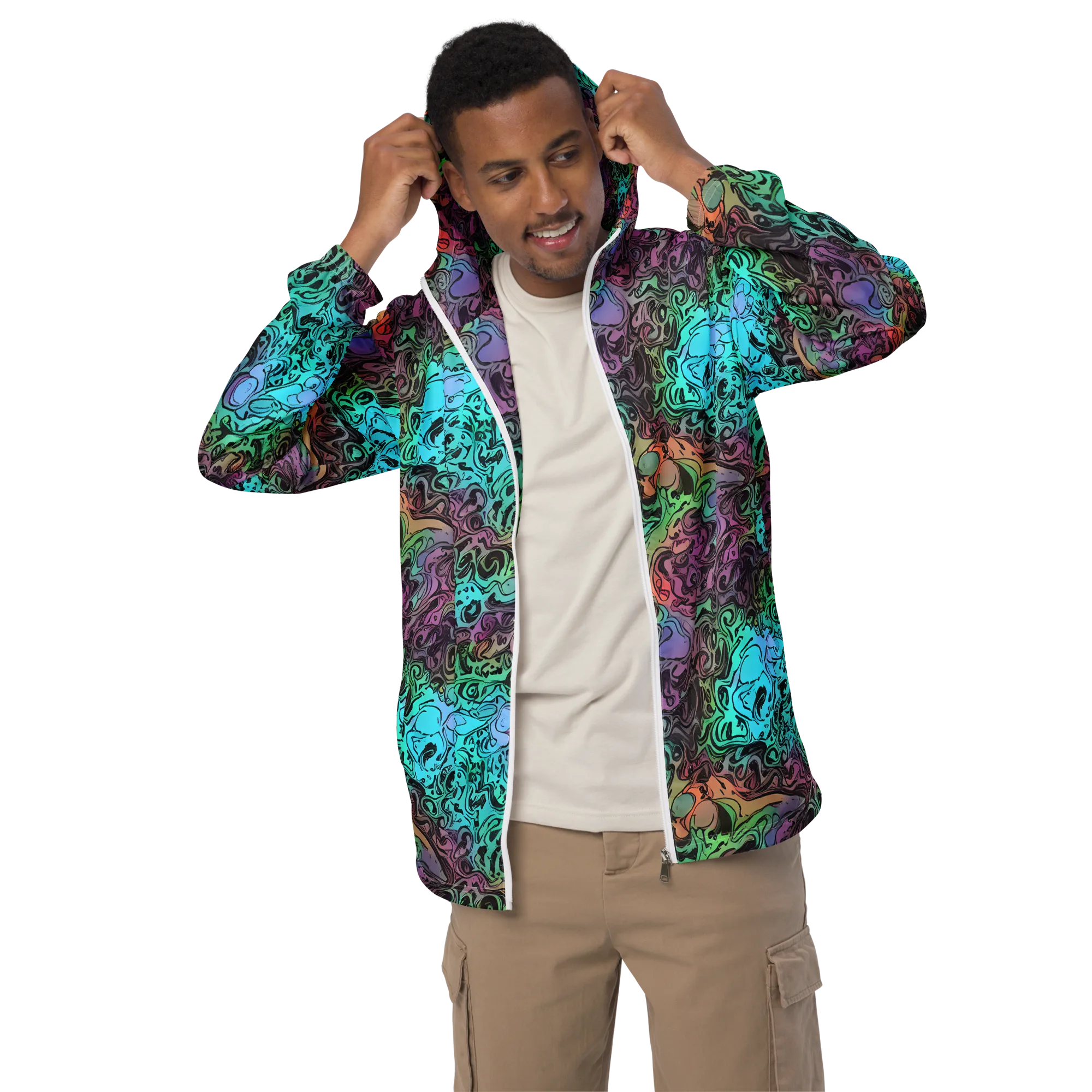 Aqua Maelstrom on Men's Windbreaker — Front