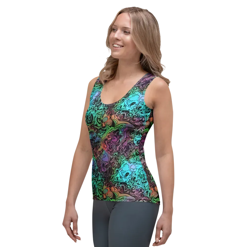 Aqua Maelstrom on Women's Tank Top — Left Front