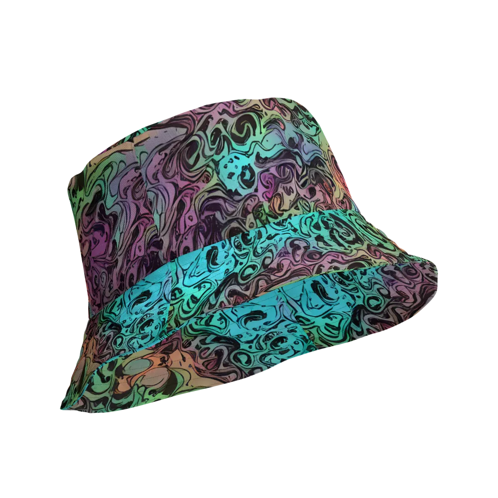 Aqua Maelstrom on Reversible Bucket Hat — Product details Outside