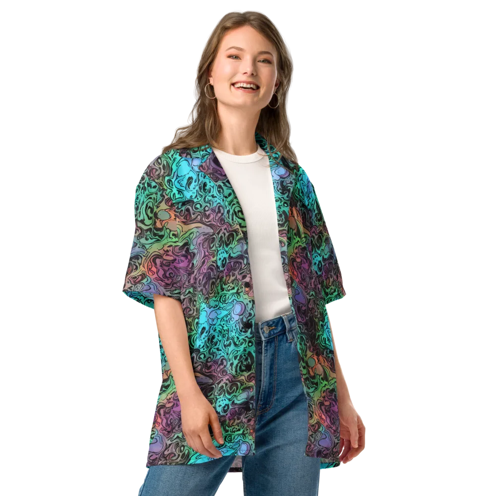 Aqua Maelstrom on Button Shirt — Front