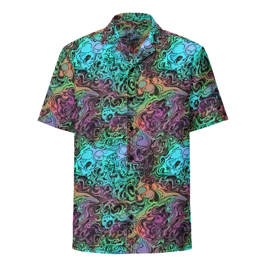 Aqua Maelstrom on Button Shirt — Front