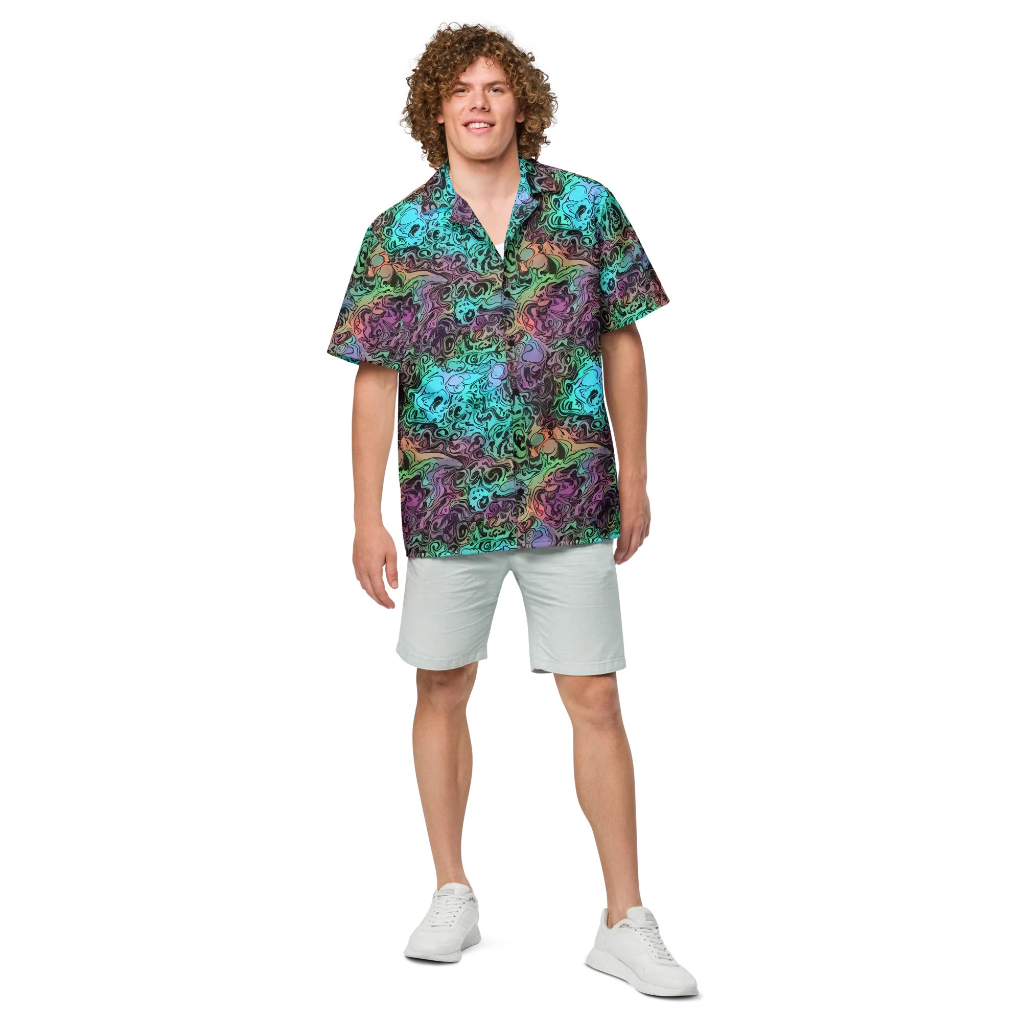 Aqua Maelstrom on Button Shirt — Front