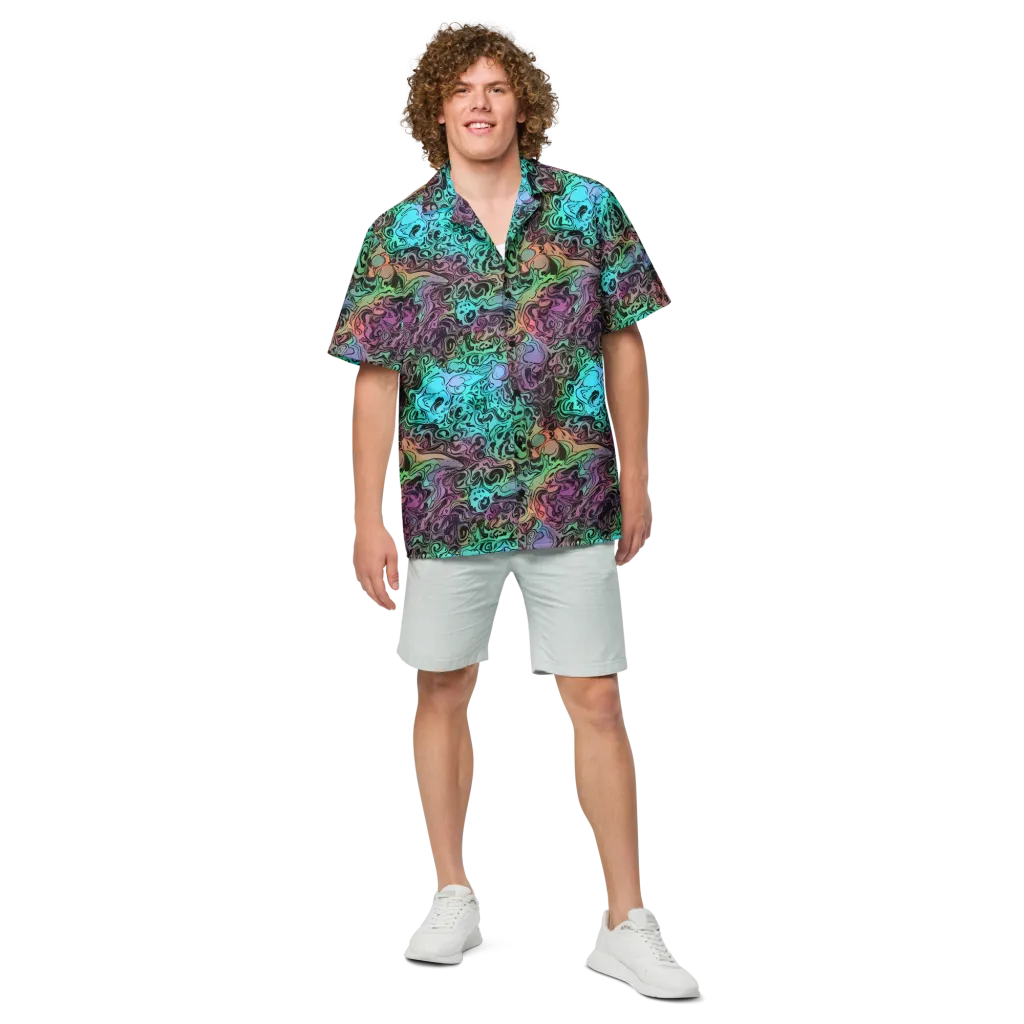 Aqua Maelstrom on Button Shirt — Front