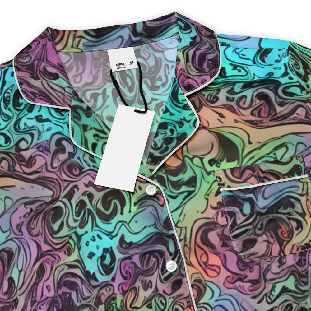 Aqua Maelstrom on Women's Short Sleeve Pajama Top — Product details