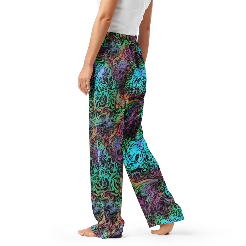 Aqua Maelstrom on Women's Pajama Pants — Left