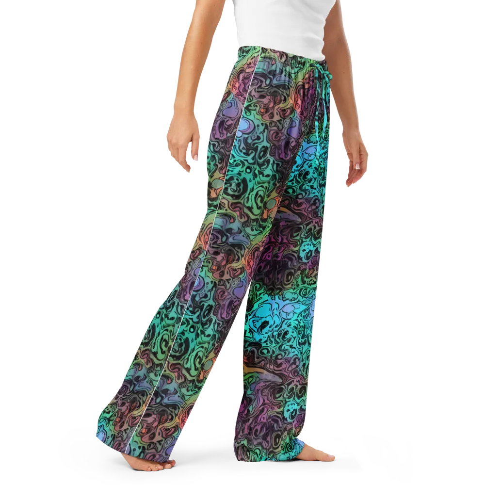 Aqua Maelstrom on Women's Pajama Pants — Right Front