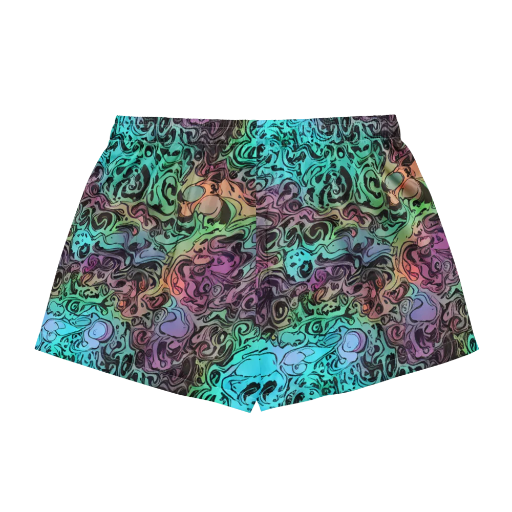 Aqua Maelstrom on Women's Pajama Shorts — Back