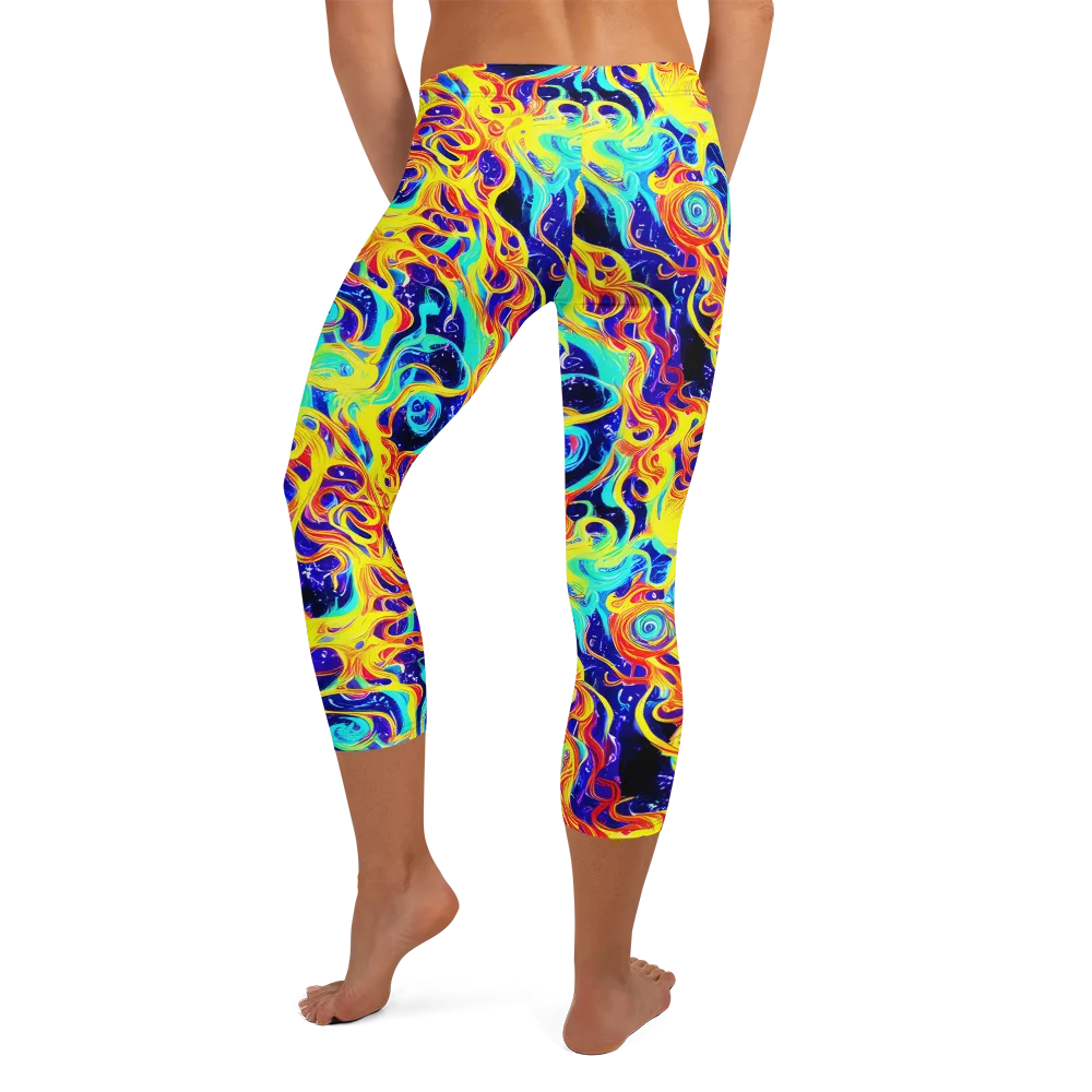 Supernova Spill on Capri Leggings — Back