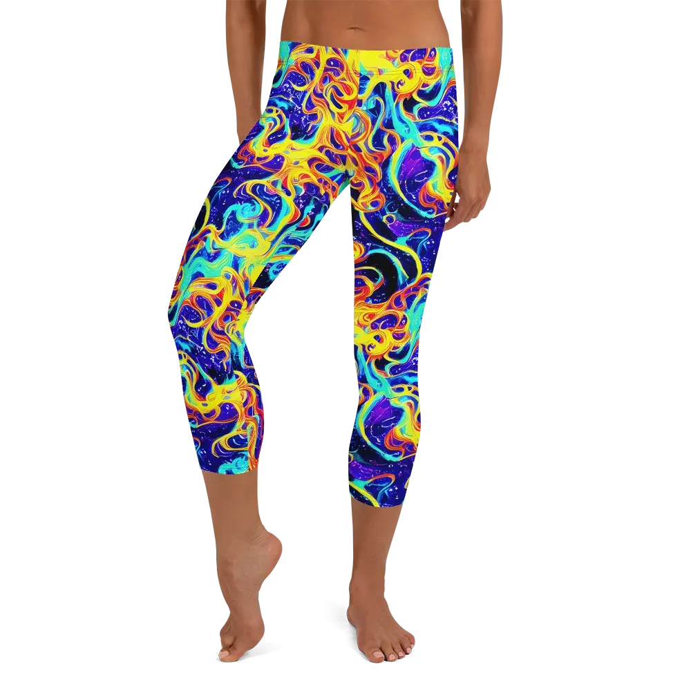 Supernova Spill on Capri Leggings — Front