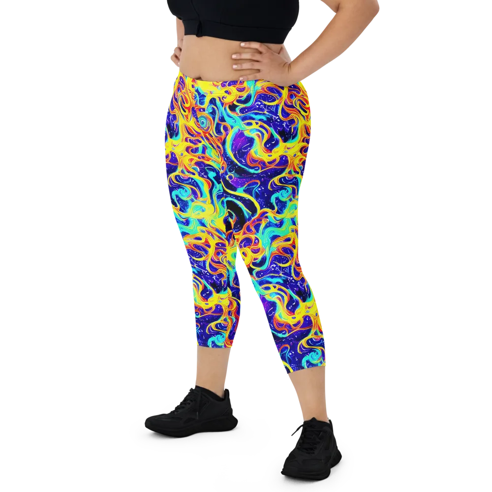 Supernova Spill on Capri Leggings — Front