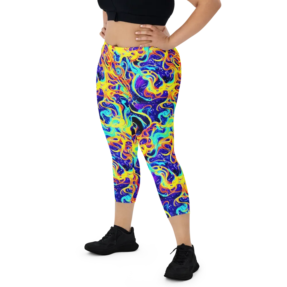 Supernova Spill on Capri Leggings — Front