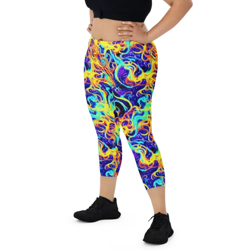 Supernova Spill on a Capri Leggings
