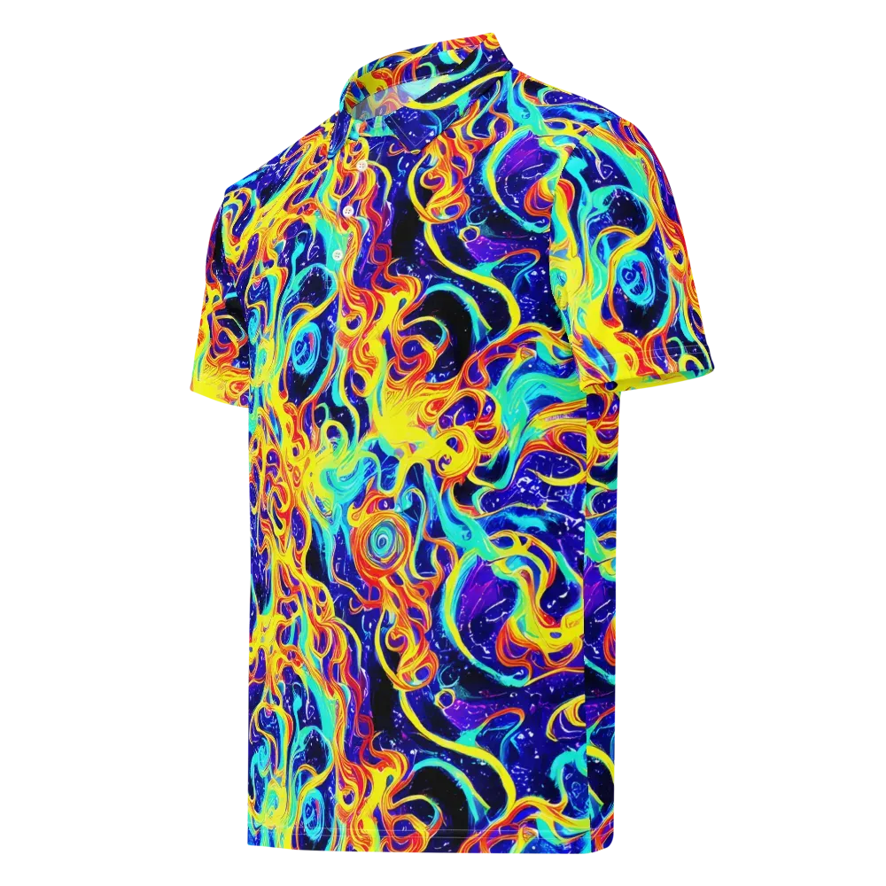 Supernova Spill on Men's Slim Fit Polo Shirt — Left Front