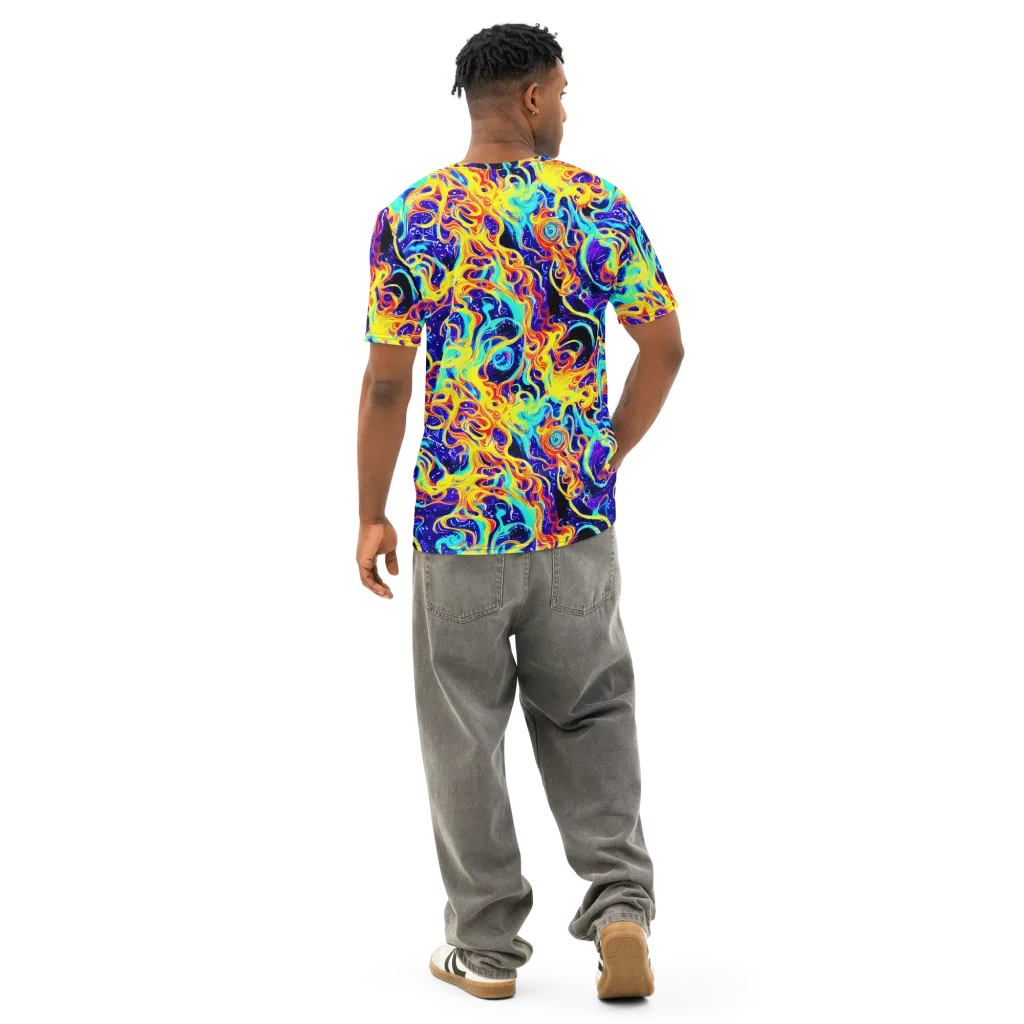 Supernova Spill on Men's Cotton Crew Neck T-Shirt — Back