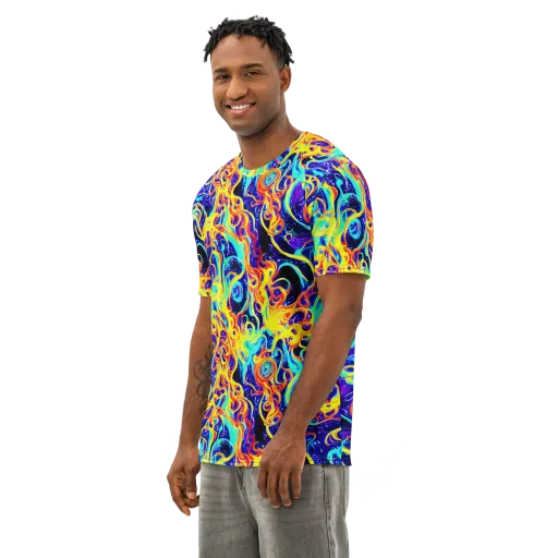 Supernova Spill on a Men's Cotton Crew Neck T-Shirt