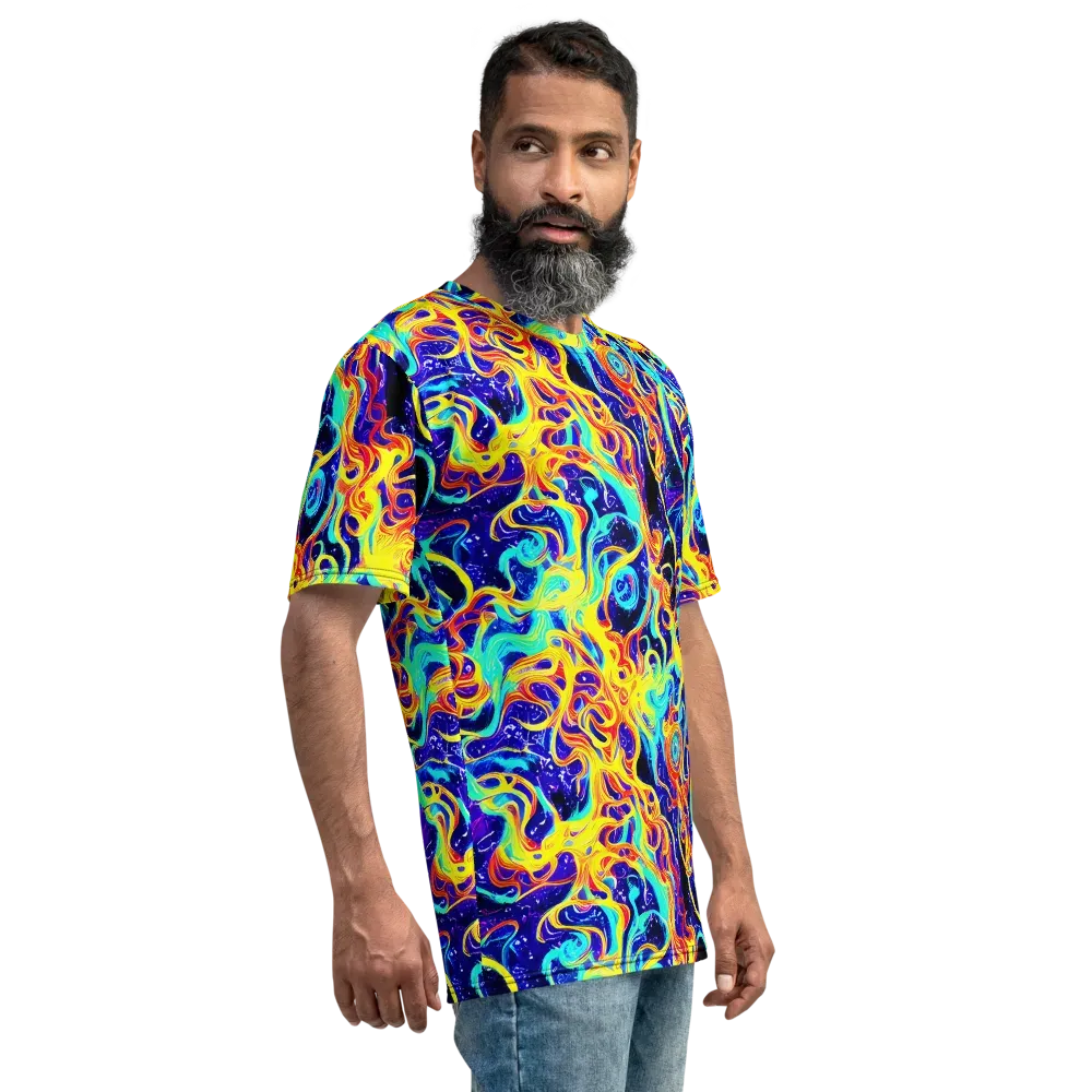 Supernova Spill on Men's Crew Neck T-Shirt — Right