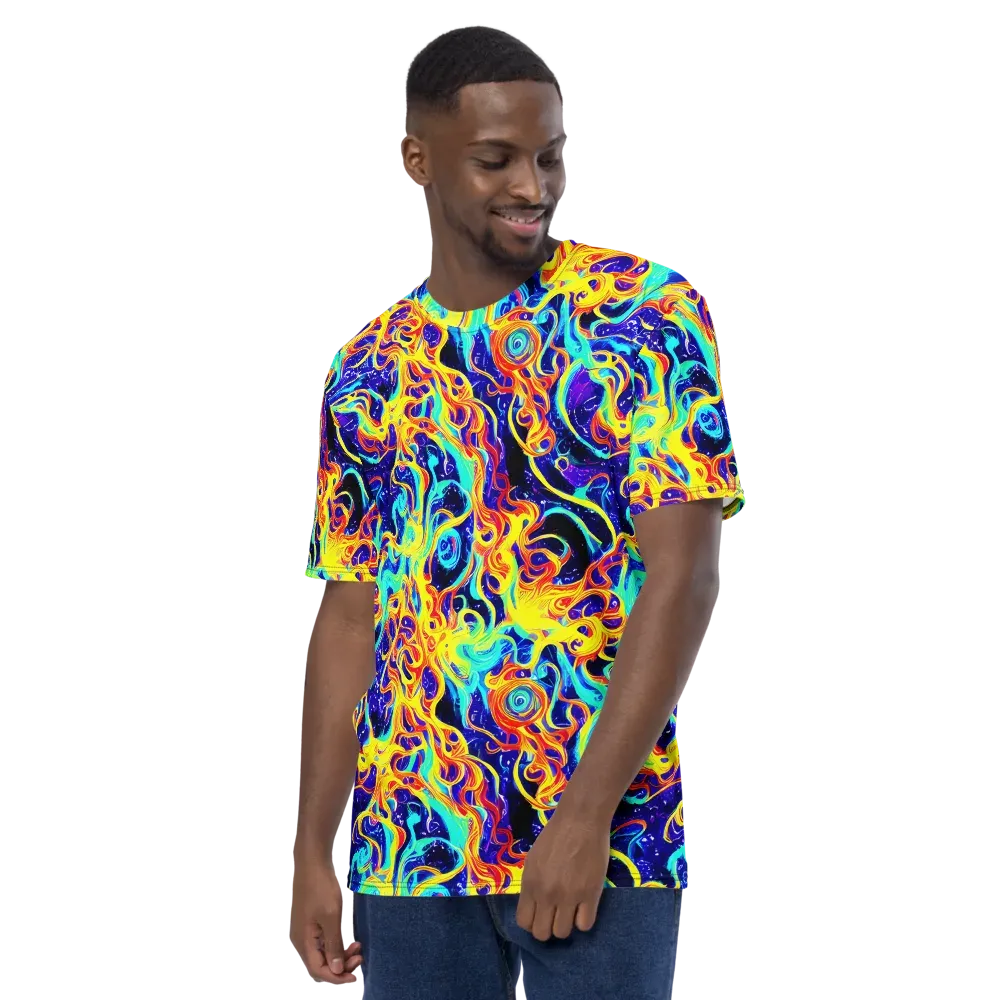 Supernova Spill on Men's Crew Neck T-Shirt — Left