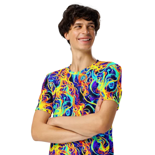 Supernova Spill on a Men's Crew Neck T-Shirt
