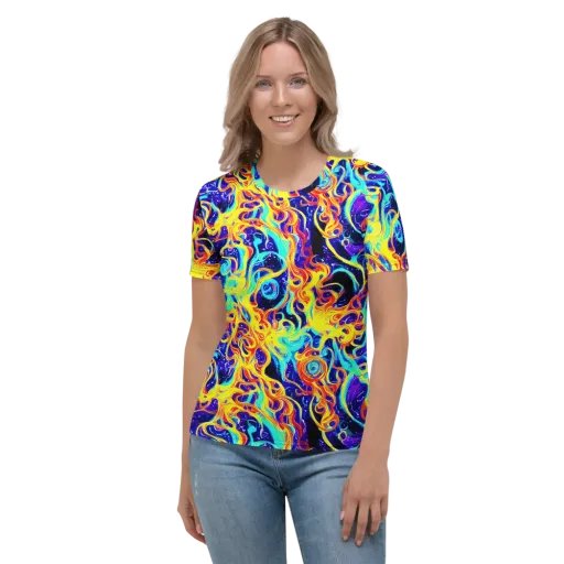 Supernova Spill on a Women's Crew Neck T-Shirt