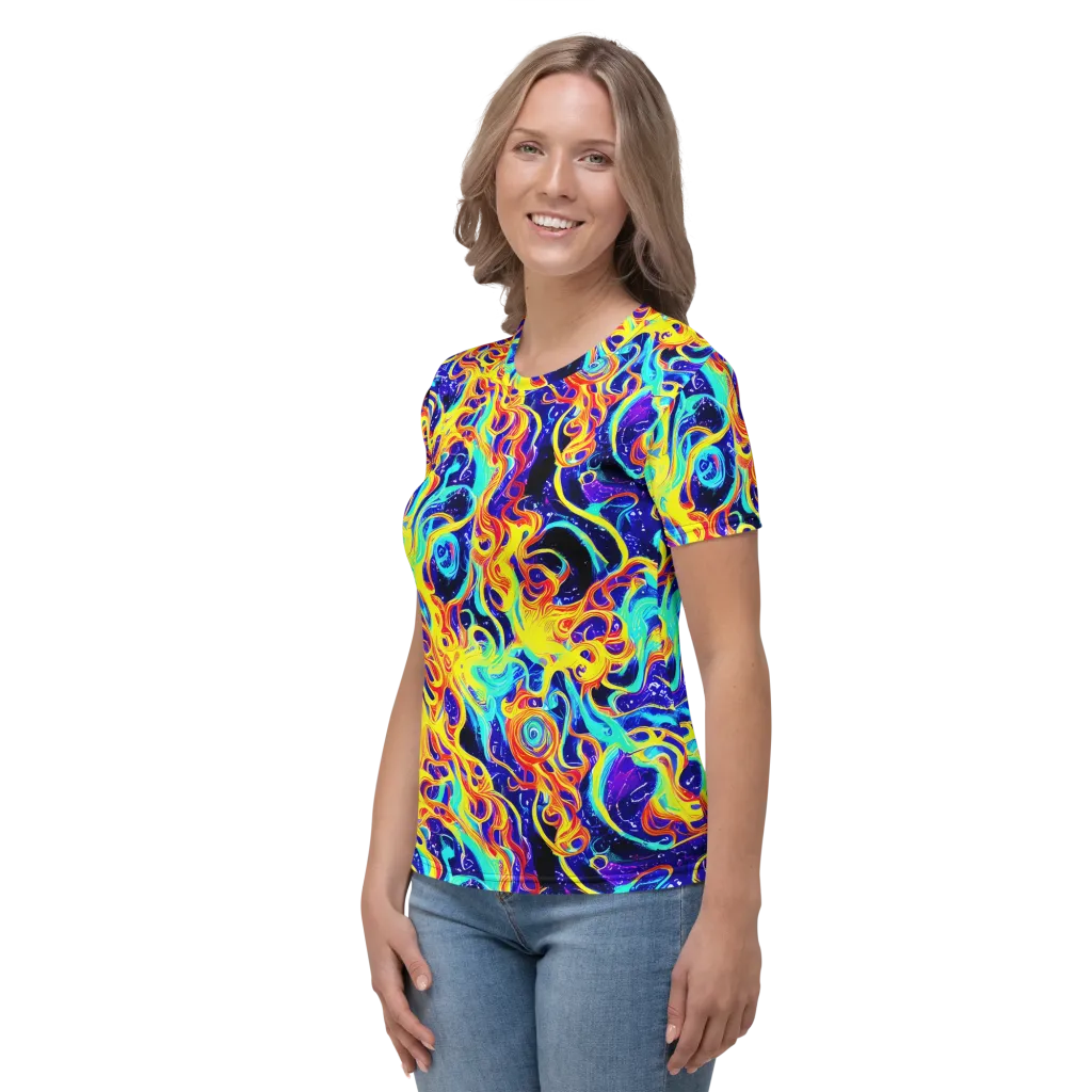 Supernova Spill on Women's Crew Neck T-Shirt — Left