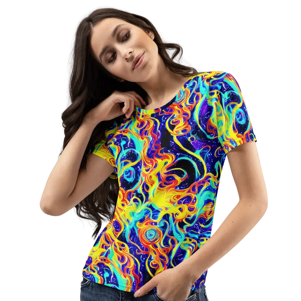Supernova Spill on Women's Crew Neck T-Shirt — Left Front